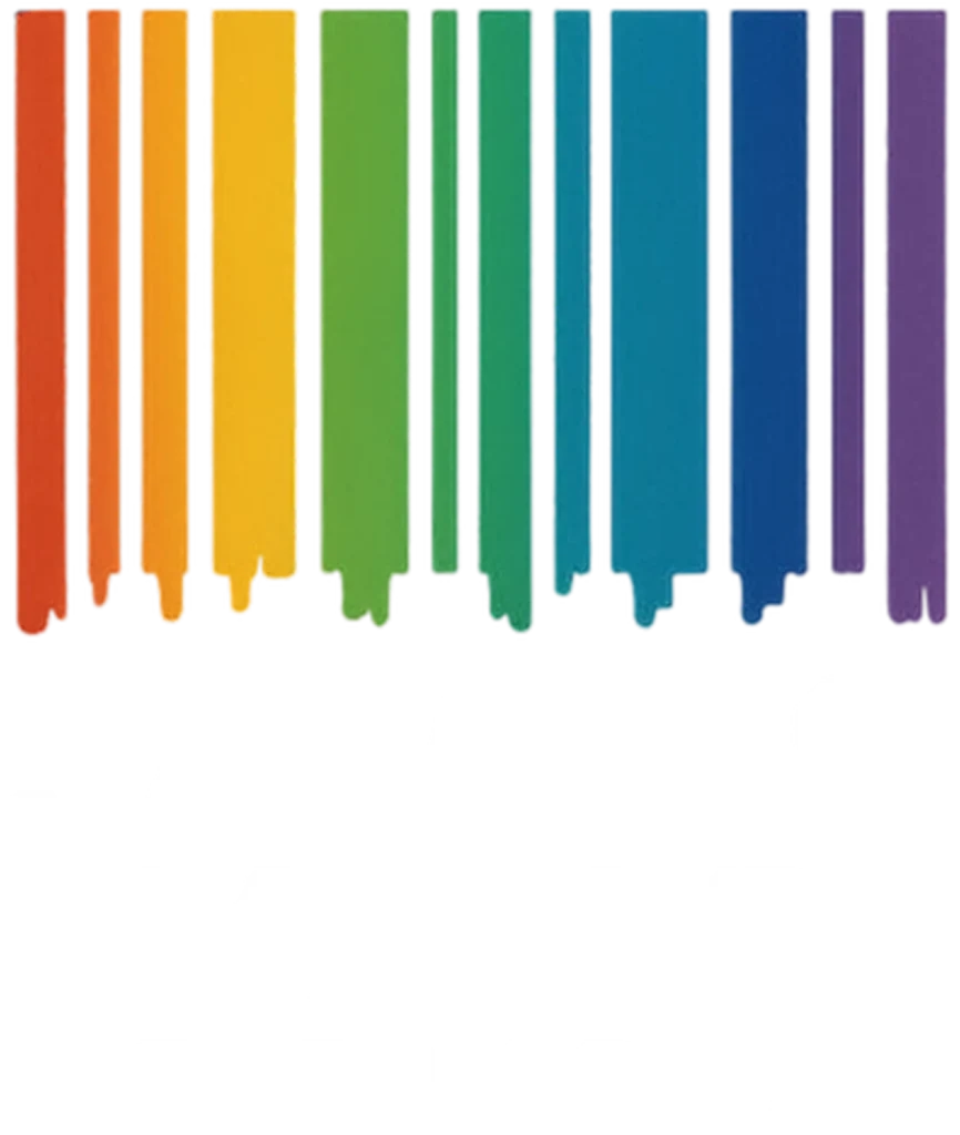 Farveblyanter i regnbuens farver, symboliserer kreativitet og farvevalg.